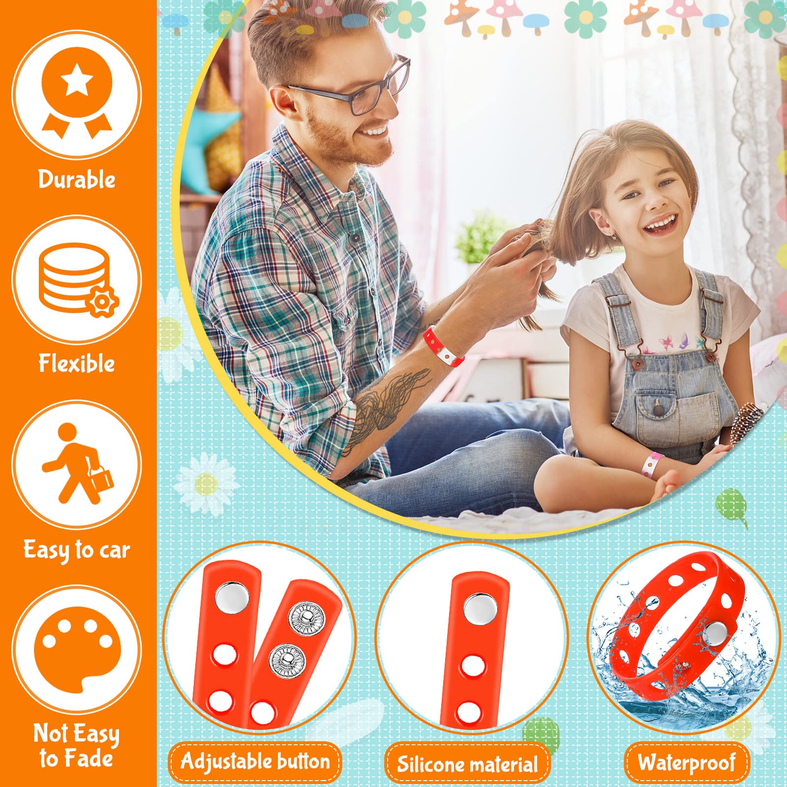 Amazon | Wettarn シリコンチャームブレスレット 50個 調節可能なゴム